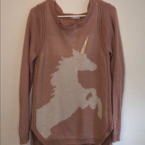 NWOT LC Lauren Conrad Pink Unicorn Sweater